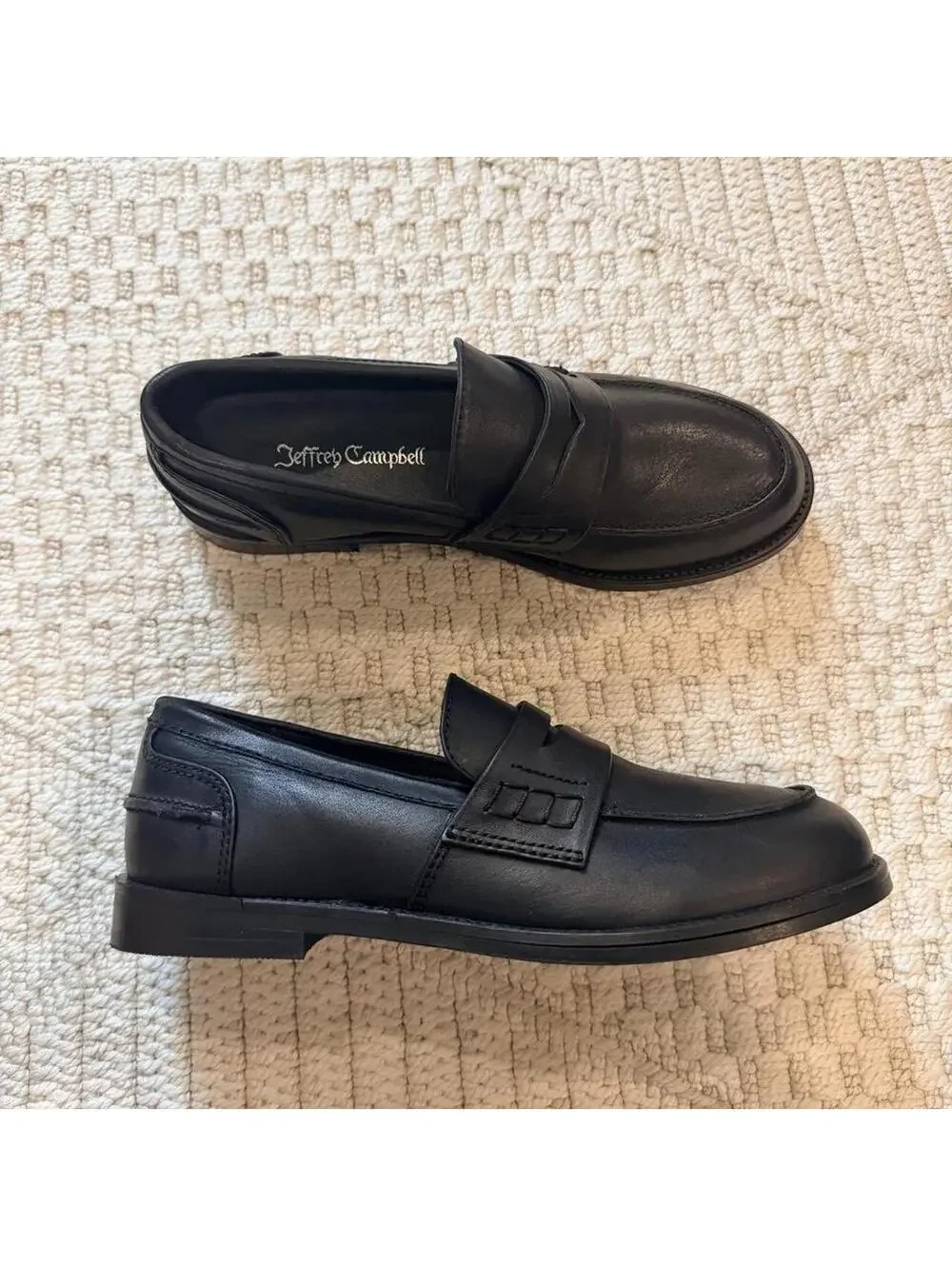 Jeffrey Campbell Studentz Penny Loafers in Black